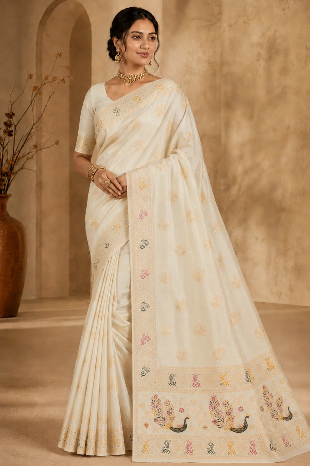 Printed Jacquard Saree