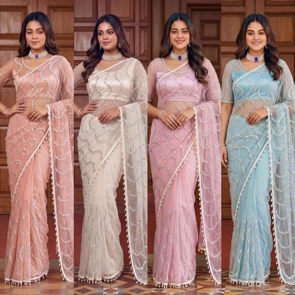 Types of Swarovski Embellished Sarees